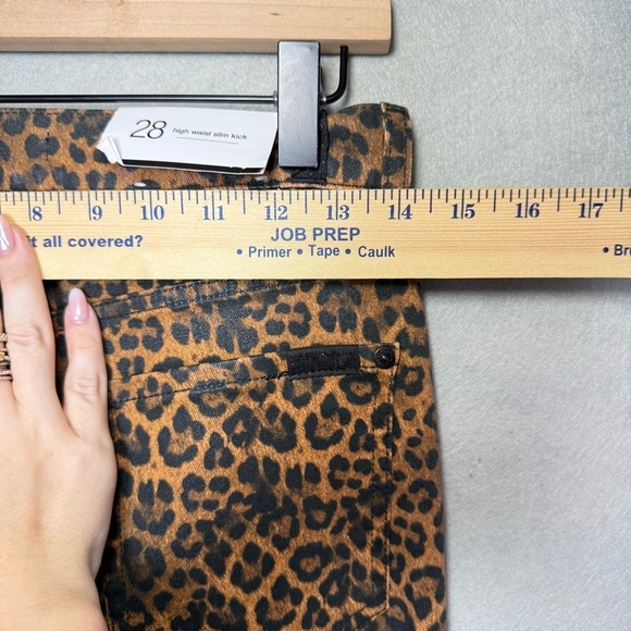 7 For All Mankind Womens High-Waist Slim Kick Flared Jeans Leopard Pants Size 28 - Picture 12 of 12
